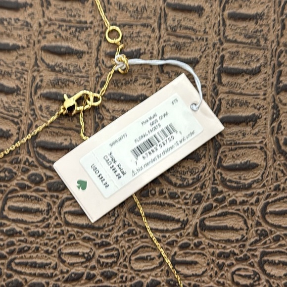 Kate Spade floral facet Gold and Pink Necklace - Picture 5 of 7